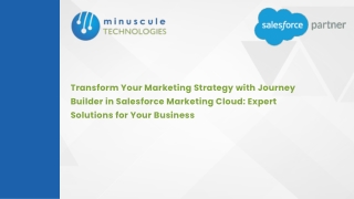 Transform Your Marketing Strategy with Journey Builder in Salesforce Marketing Cloud Expert Solutions for Your Business