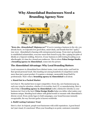 Why Ahmedabad Businesses Need a Branding Agency Now