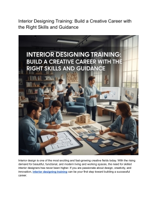 Interior Designing Training_ Build a Creative Career with the Right Skills and Guidance
