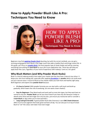 How to Apply Powder Blush Like A Pro