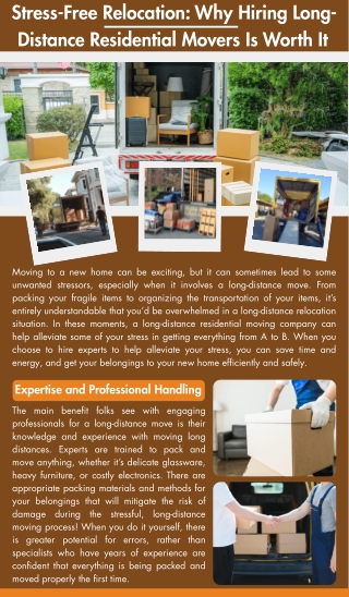 Stress-Free Relocation Why Hiring Long-Distance Residential Movers Is Worth It