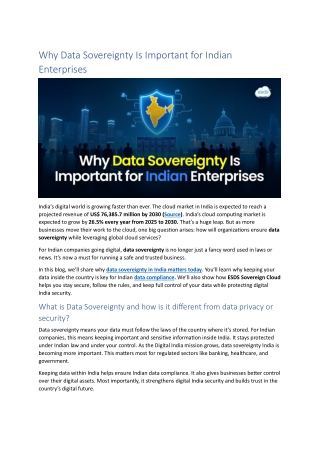 Why Data Sovereignty Is Important for Indian Enterprises
