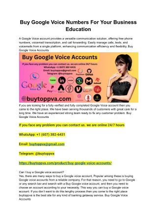Buy Google Voice Numbers For Your Business Education