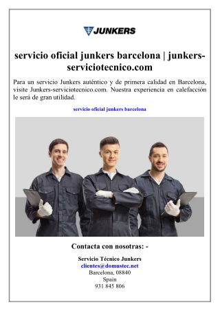 servicio oficial junkers barcelona  junkers-serviciotecnico.com