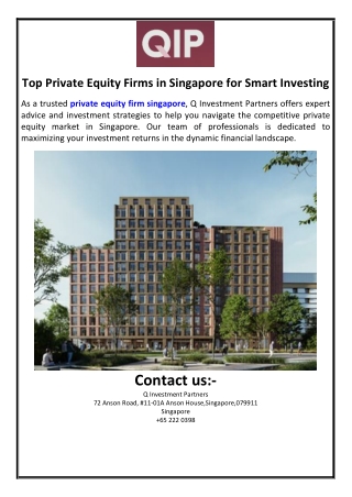 Top Private Equity Firms in Singapore for Smart Investing