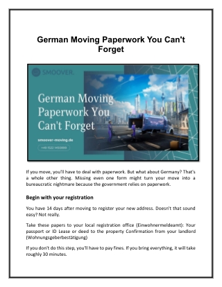 German Moving Paperwork You Can't Forget