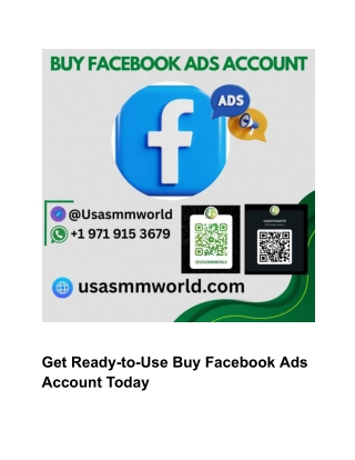 Get Ready-to-Use Buy Facebook Ads Account Today