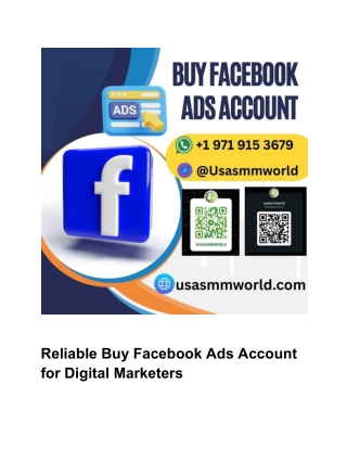 Reliable Buy Facebook Ads Account for Digital Marketers