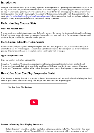 Exactly how Commonly Should You Play Progressive Slot Machines?