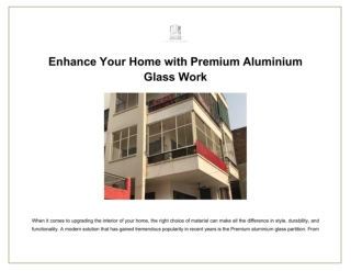 Enhance Your Home with Premium Aluminium Glass Work