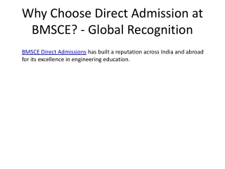 Reasons to Get Admission at BMSCE