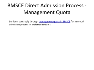 BMSCE Direct Admission Process 2025