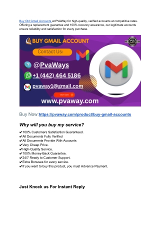Buy new & old gmail accounts in 2025-2026