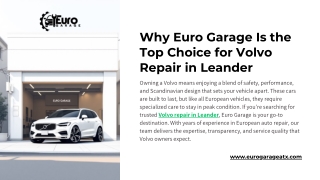 Why Euro Garage Is the Best Choice for Volvo Repair in Leander