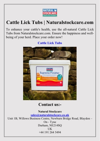 Cattle Lick Tubs  Naturalstockcare.com