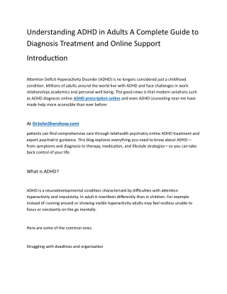 Adult ADHD Diagnosis Online | Trusted Virtual Specialists