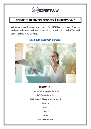 Nri Share Recovery Services  Expertvuw.in