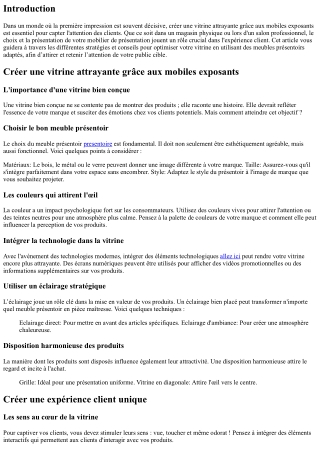 Créer une vitrine attrayante grâce aux mobiles exposants
