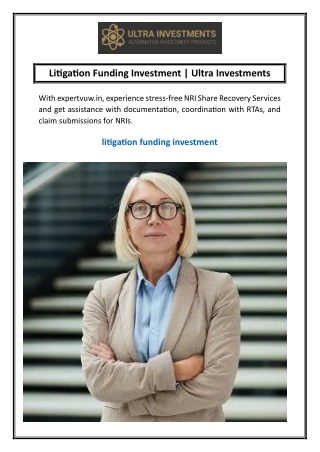 Litigation Funding Investment  Ultra Investments