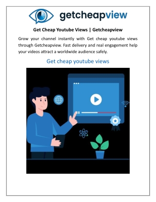 Get Cheap Youtube Views  Getcheapview