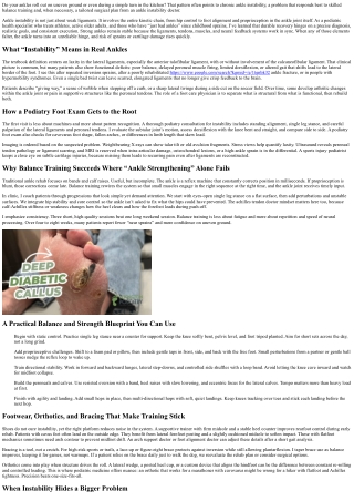 Ankle Instability Doctor: Balance Training and Surgical Solutions