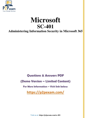 SC-401 Exam PDF – Latest Questions and Answers for Microsoft Information