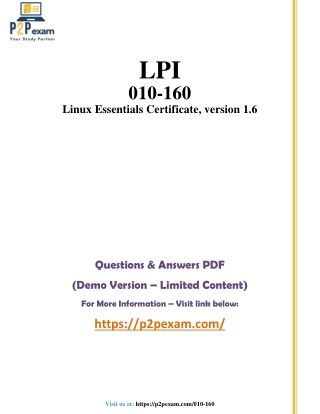 010-160 Exam PDF – Latest Questions and Answers for LPI Linux Essentials
