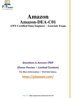 Amazon DEA-C01 Exam PDF – Real Questions and Answers for AWS Certified Data