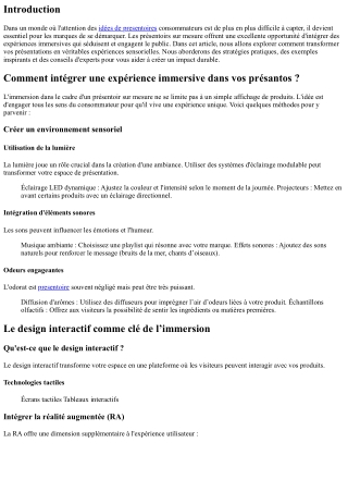 Comment intégrer une expérience immersive dans vos présantos ?