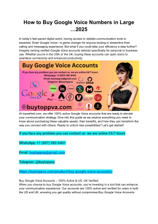 How to Buy Google Voice Numbers in Large …2025