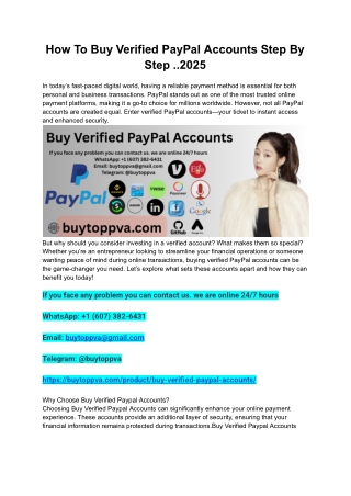 How To Buy Verified PayPal Accounts Step By Step ..2025