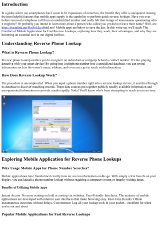 The Benefit of Mobile Apps for Quick Reverse Lookups