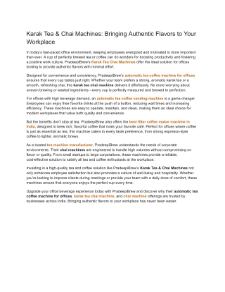 Karak Tea & Chai Machines_ Bringing Authentic Flavors to Your Workplace