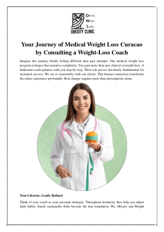 Your Journey of Medical Weight Loss Curacao by Consulting a Weight-Loss Coach