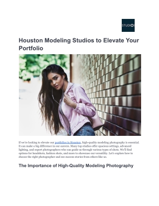 Houston Modeling Studios to Elevate Your Portfolio