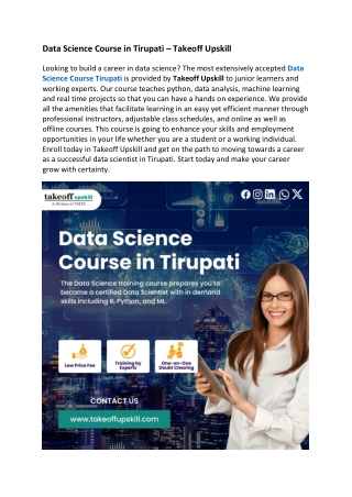 Data Science Course in Tirupati