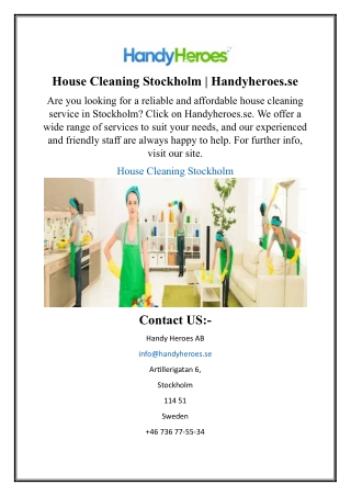 House Cleaning Stockholm | Handyheroes.se