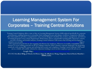 Learning Management System For Corporates – Training Central Solutions