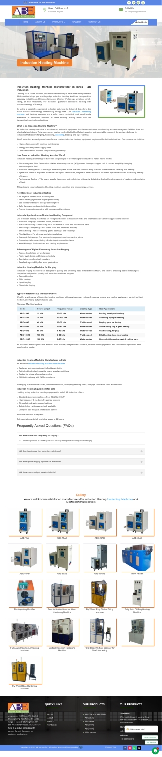 Durable and Efficient Induction Heating Machine Solutions