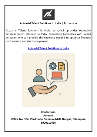 Actuarial Talent Solutions In India | Actuarix.in