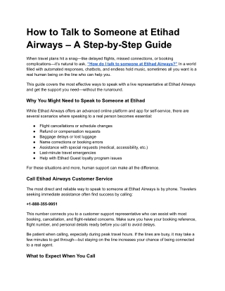 How to Talk to Someone at Etihad Airways – A Step-by-Step Guide