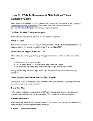 _How Do I Talk to Someone at Flair Airlines_ Your Complete Guide