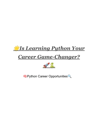 Python Career Opportunities