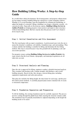 Building lifting service