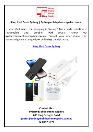 Shop Ipad Cases Sydney | Sydneymobilephonerepairs.com.au
