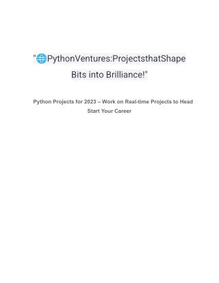 Python Projects with Source Code