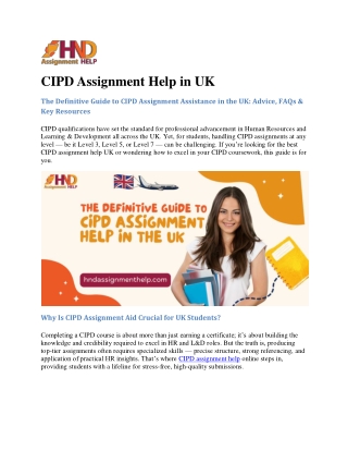 CIPD Assignment Help in UK