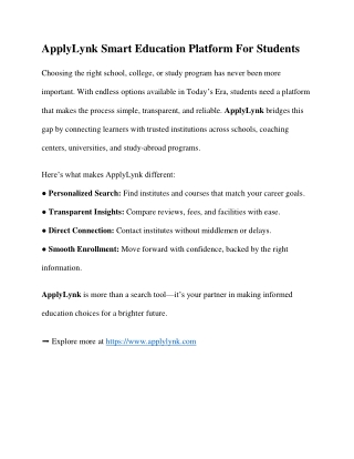 ApplyLynk Smart Education Platform For Students
