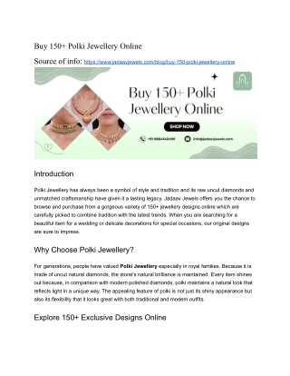 Buy 150  Polki Jewellery Online
