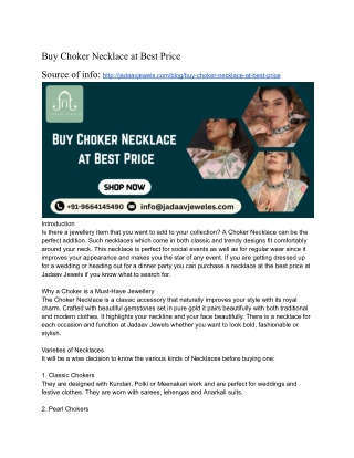 Buy Choker Necklace at Best Price